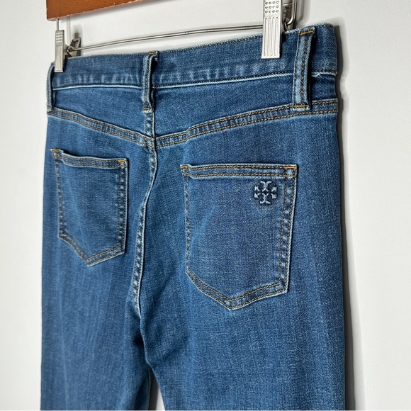 Tory Burch Connor Crop Fringe Hemmed Jeans Size 26 Beach Vacation Resort Holiday - Picture 11 of 13